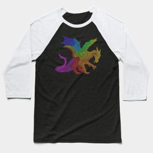 Swirly Rainbow Dragon Baseball T-Shirt